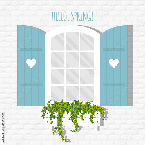 window and shutters. Vector illustration