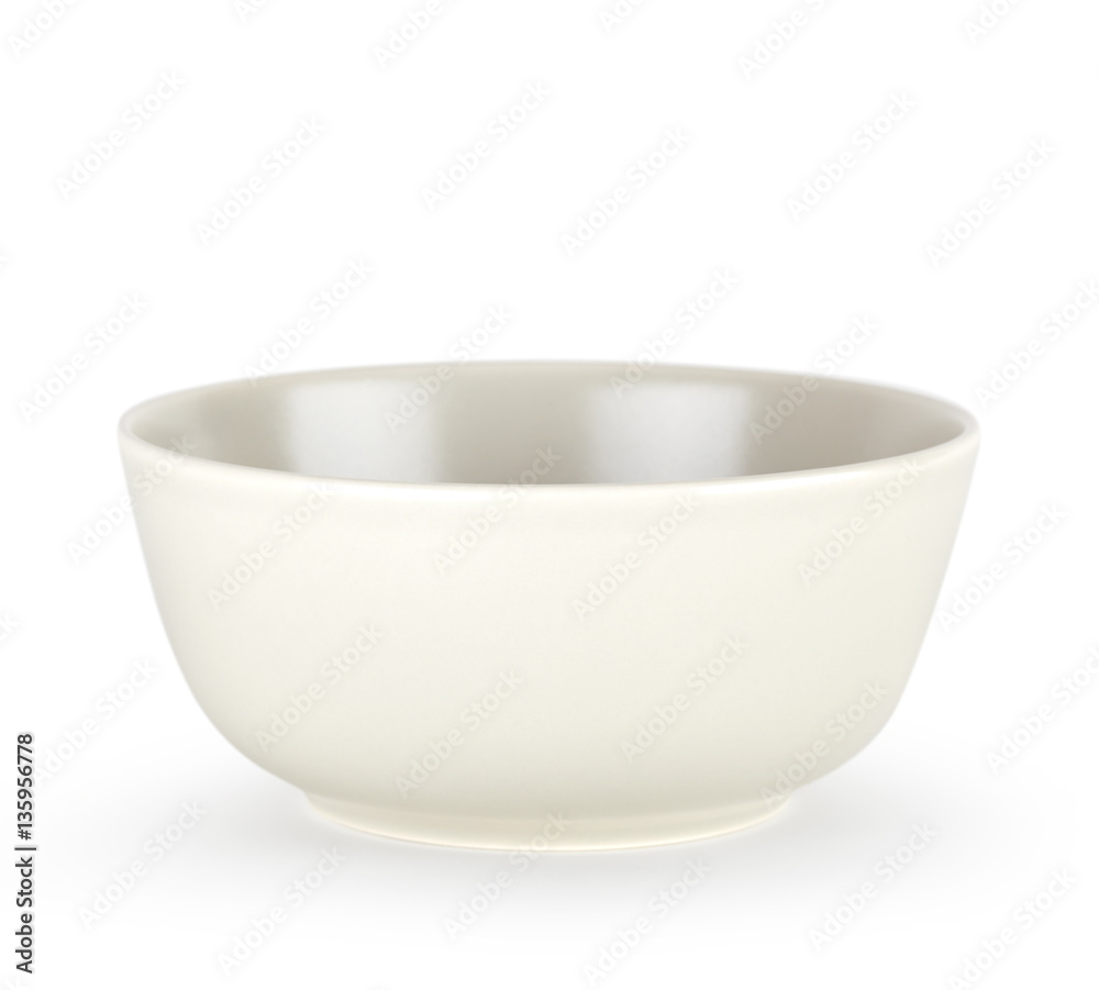 White ceramic bowl isolated on white background
