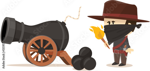 bandit cow-boy et canon