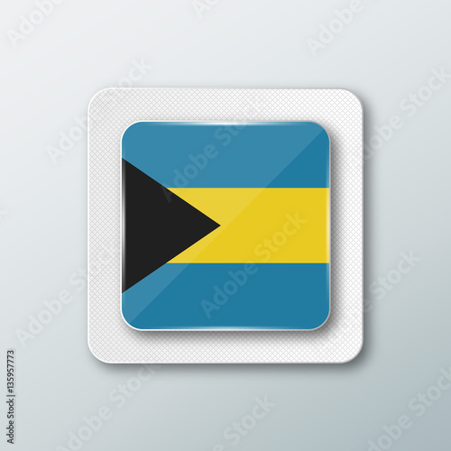 Square button with the national flag of Bahamas with the reflection of light. Icon with the main symbol of the country. Free Download Square button with the national flag of Bahamas with the reflection of light. Icon with the main symbol of the country. - GFXLoad