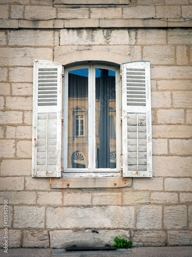 Wooden window in old house
