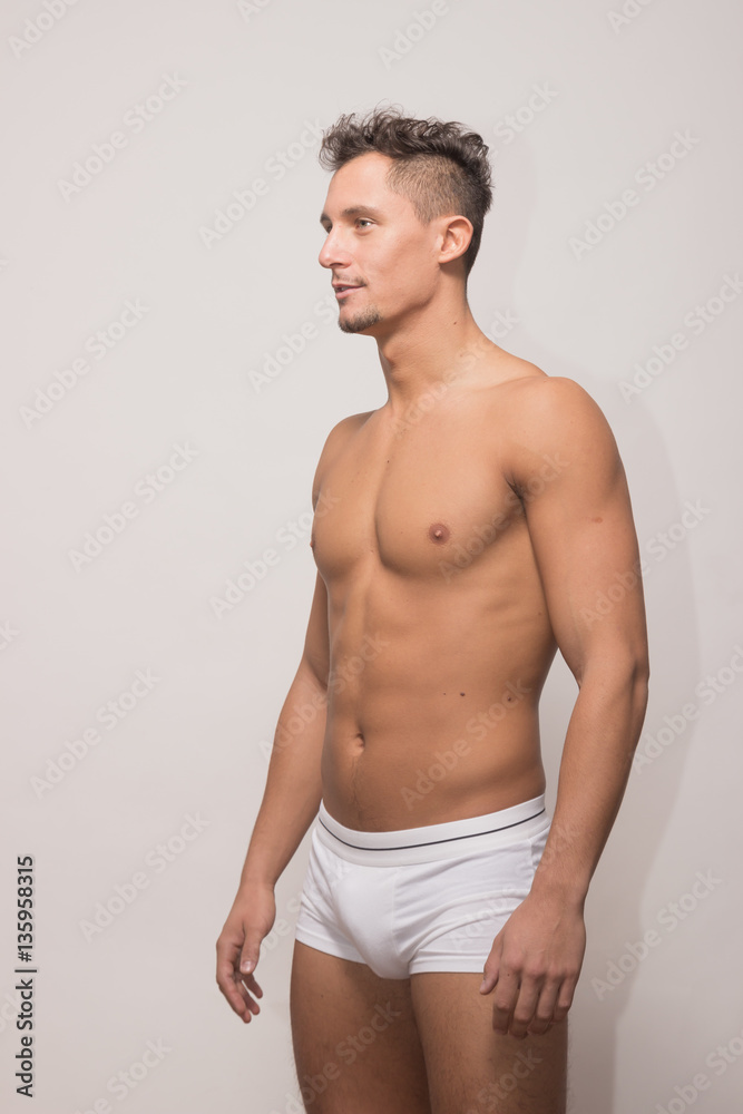 young man model posing polaroid snapshot