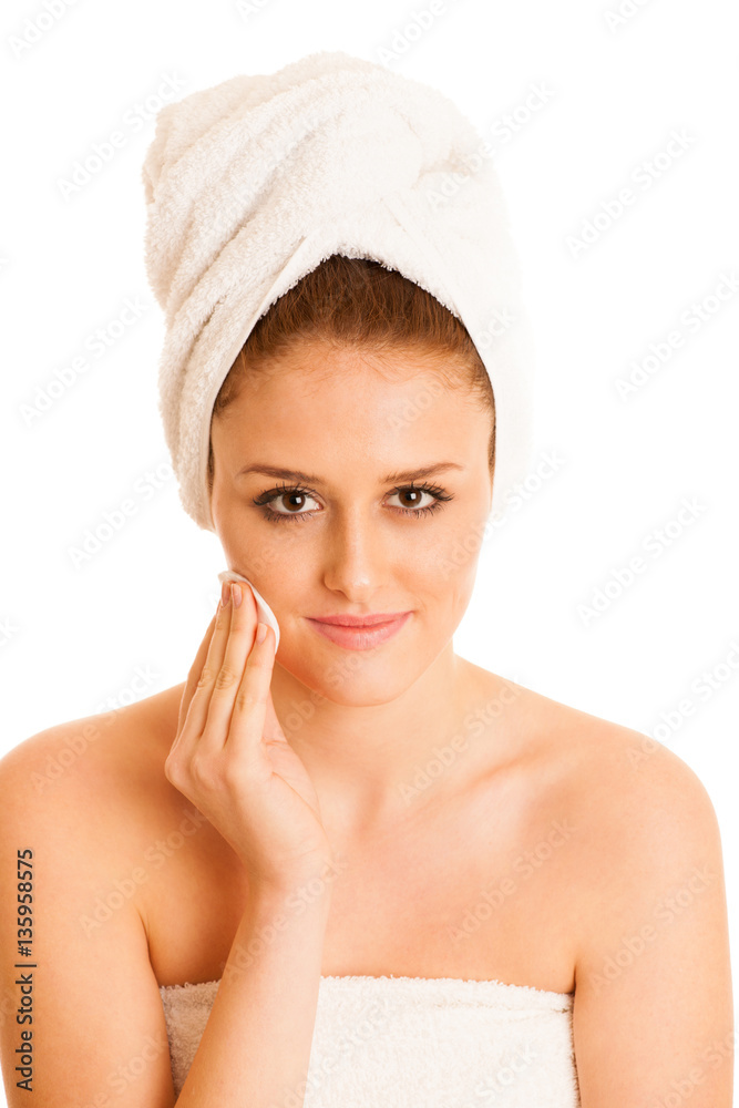 Beautiful young woman cleaning skin conceptual photo for skin ca Beautiful young woman cleaning skin conceptual photo for skin ca