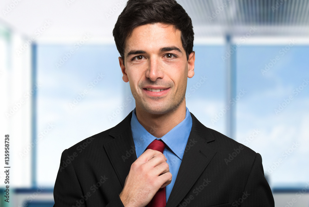 Portrait of a smiling young businessman in his office Portrait of a smiling young businessman in his office