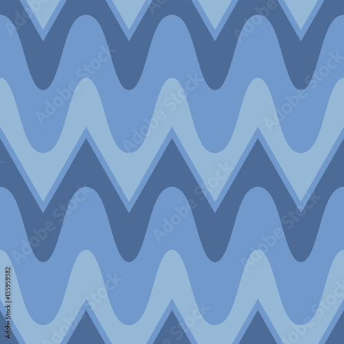 Simple blue scalloped seamless pattern © V. Kudryashov