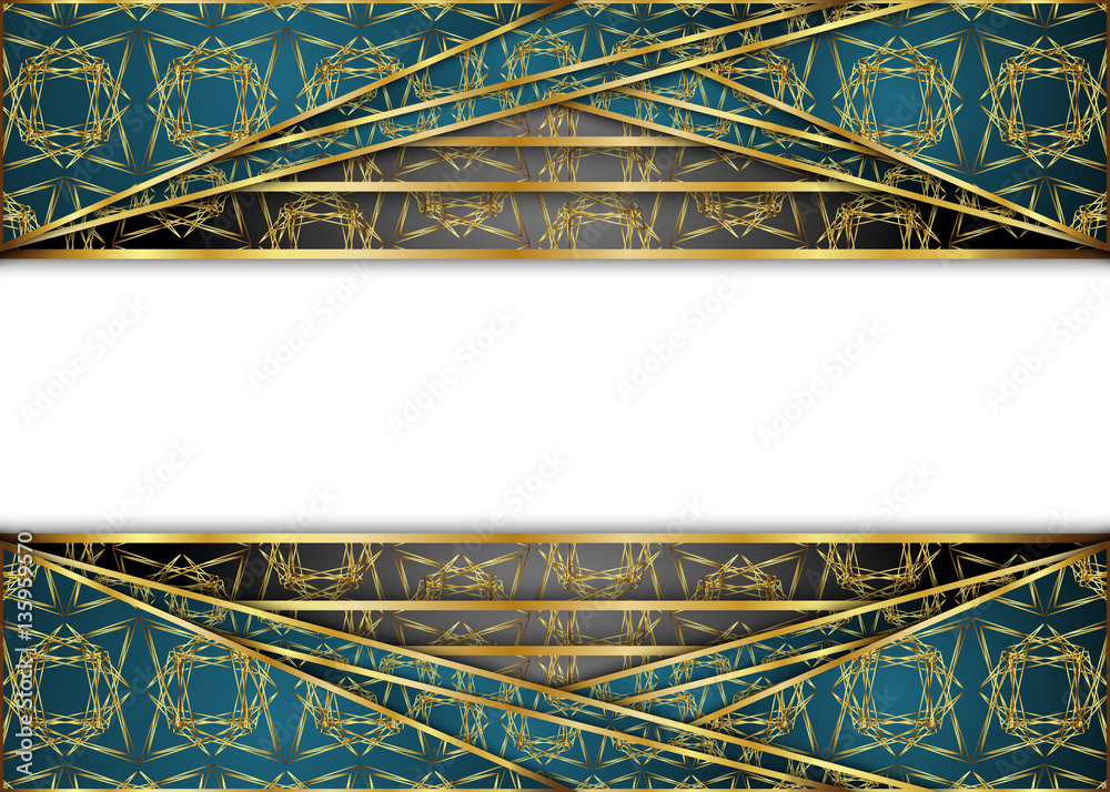 Golden and dark vintage background. Blank for message or text.Certificate.