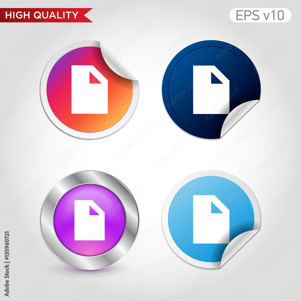 New document icon. Button with document icon. Modern UI vector. New document icon. Button with document icon. Modern UI vector.