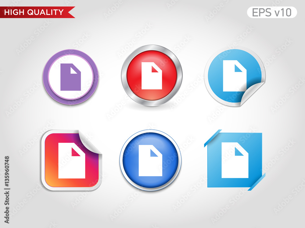 New document icon. Button with document icon. Modern UI vector. New document icon. Button with document icon. Modern UI vector.