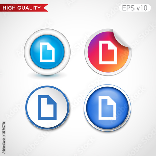 New document icon. Button with document icon. Modern UI vector.