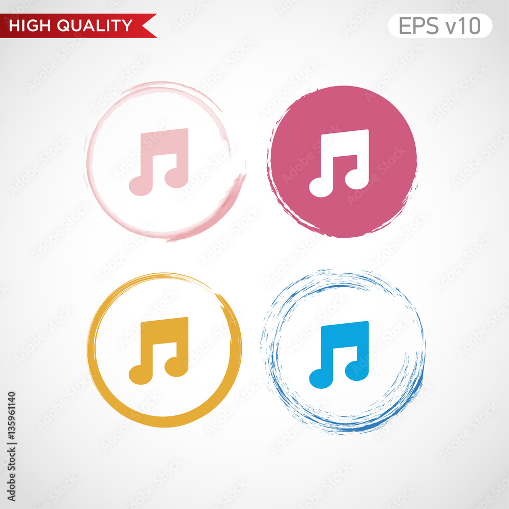 Music icon. Button with music icon. Modern UI vector. Music icon. Button with music icon. Modern UI vector.