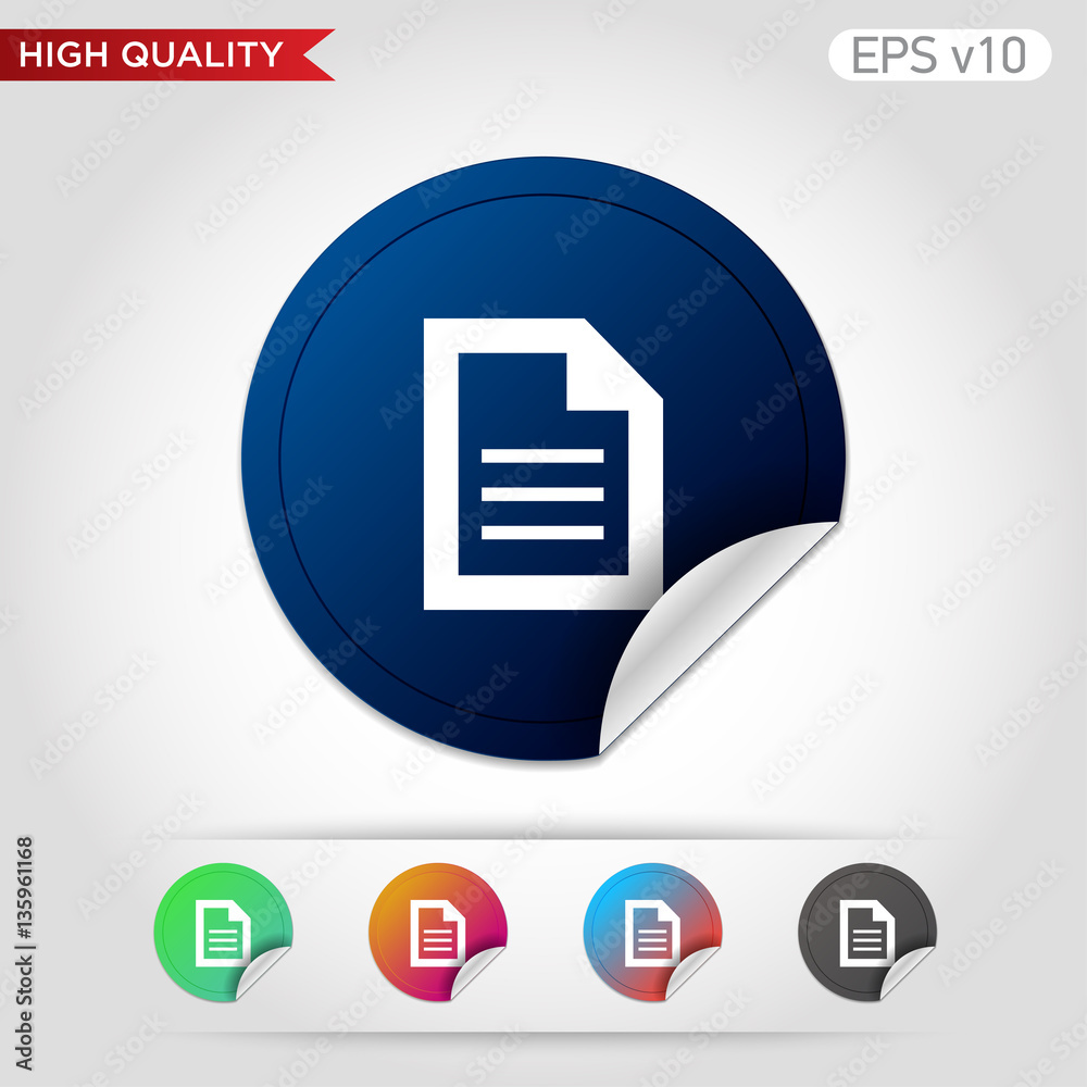 Document icon. Button with document icon. Modern UI vector. Document icon. Button with document icon. Modern UI vector.