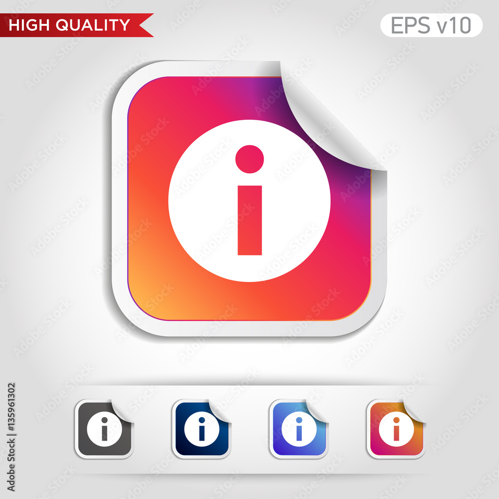 Info icon. Button with info icon. Modern UI vector. Info icon. Button with info icon. Modern UI vector.