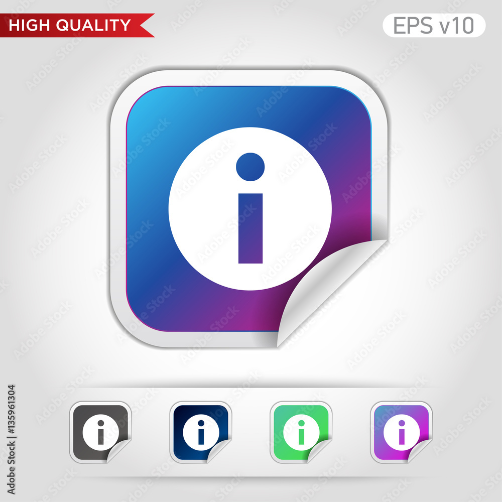 Info icon. Button with info icon. Modern UI vector. Info icon. Button with info icon. Modern UI vector.