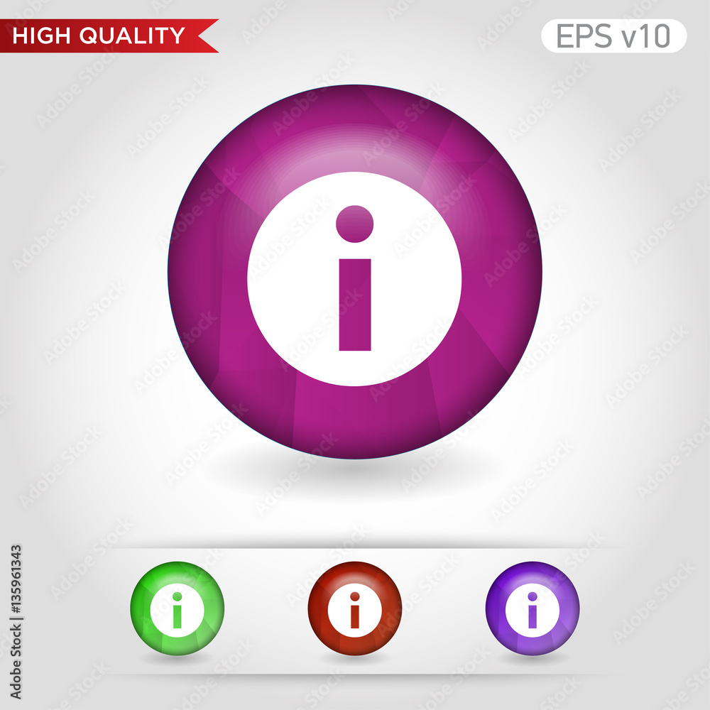 Info icon. Button with info icon. Modern UI vector. Info icon. Button with info icon. Modern UI vector.