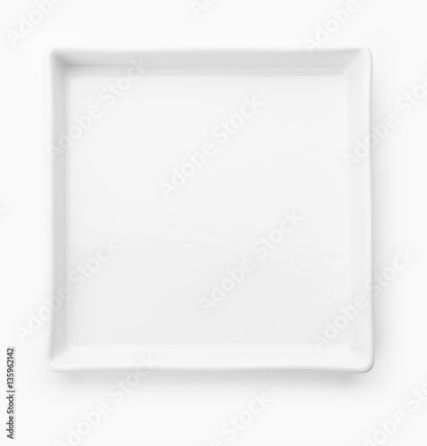 White plate on white background 