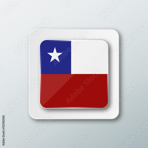 Free Download Square button with the national flag of Chile with the reflection of light. Icon with the main symbol of the country. - GFXLoad