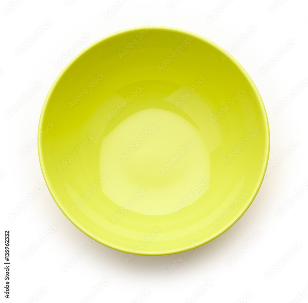 Green bowl on white background 