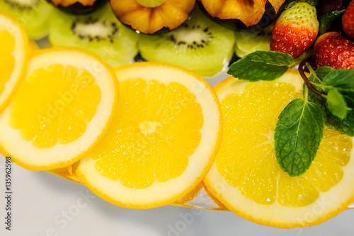 orange, kiwi, strawberry, mint, grapes © Med Photo Studio