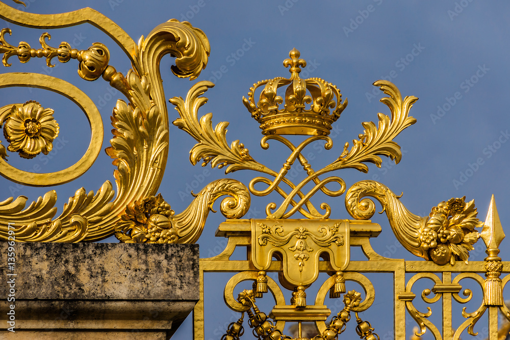 Golden Main Gates of the Versailles Palace. Paris, France. Golden Main Gates of the Versailles Palace. Paris, France.