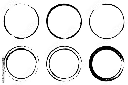 Vector set of cofee ring stains. Grunge style design element