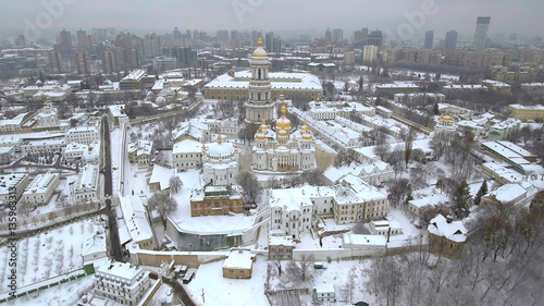 aerial view Kiev-Pechersk Lavra in winter  Kiev   Ukraine.