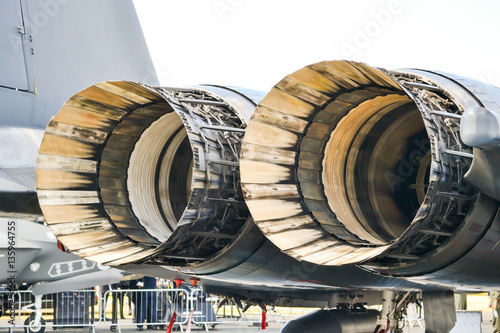 Fotografía The nozzle of the aircraft engine. Close-up.