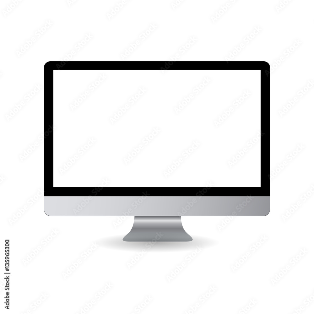 Realistic computer on a white background Realistic computer on a white background