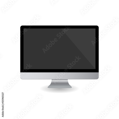 Realistic computer on a white background