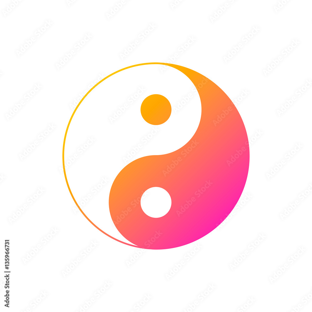 Icon Yin-Yang, vector. Icon Yin-Yang, vector.