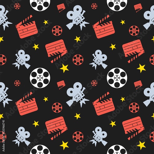 cinema seamless pattern color