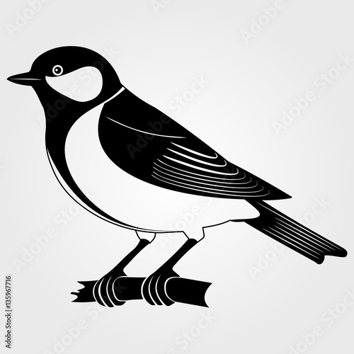 Great Tit icon on a white background