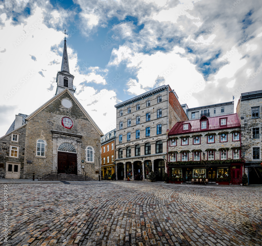 Place Royale (Royal Plaza) and Notre Dame des Victories Church - Quebec City, Quebec, Canada