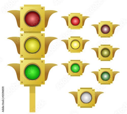 Yellow traffic light