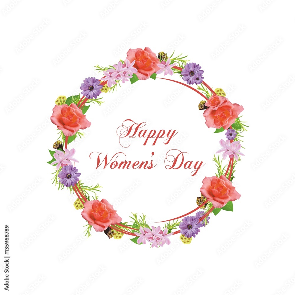Happy Women's Day - 8 marca - obrazy, fototapety, plakaty 
