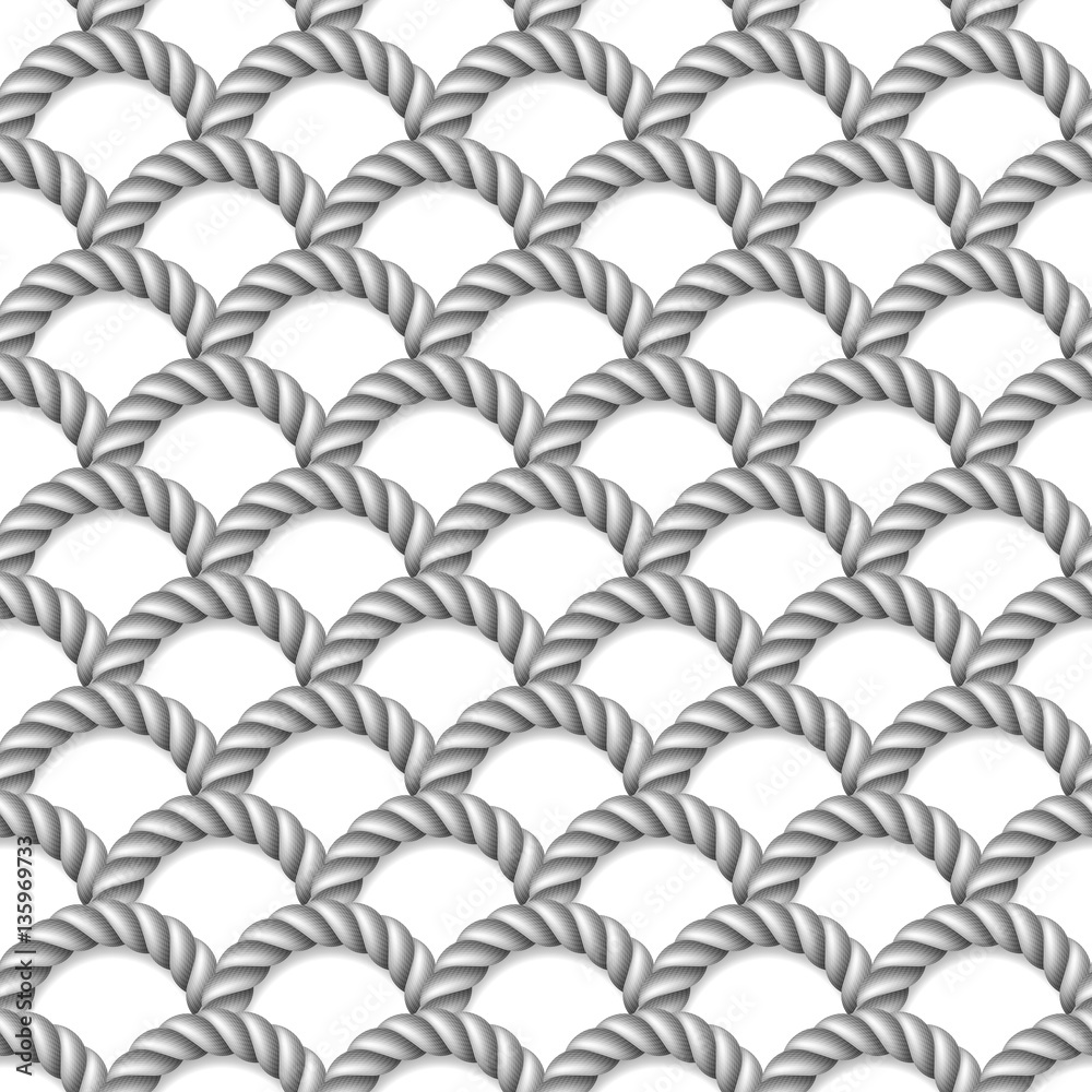 Seamless pattern, background, gray rope woven, isolated on white background Seamless pattern, background, gray rope woven, isolated on white background