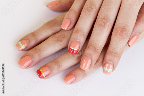 Manicure - Beauty treatment photo of nice manicured fingernails.