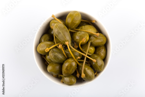 Bowl of canned capers