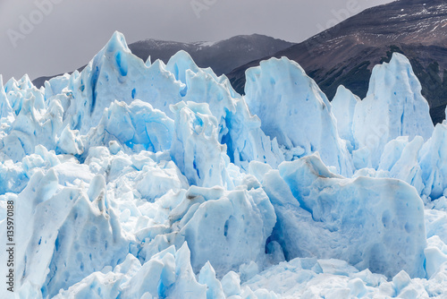 Peaks of the Perito Moreno Glacier. Los Glaciares National Park. Patagonia, Argentina