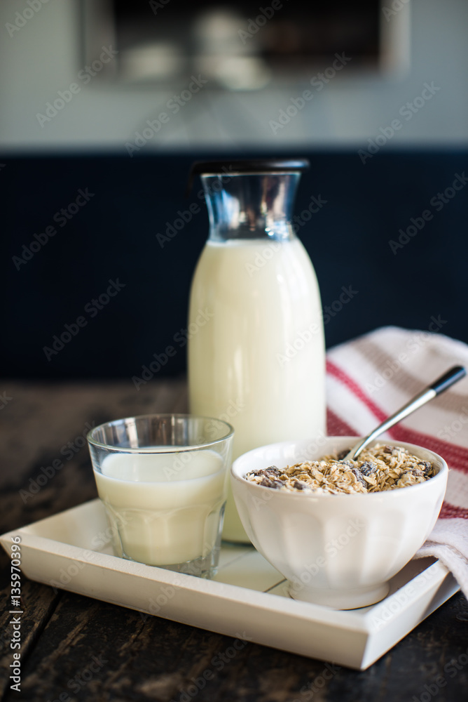 Healthy food on rustic table Healthy food on rustic table