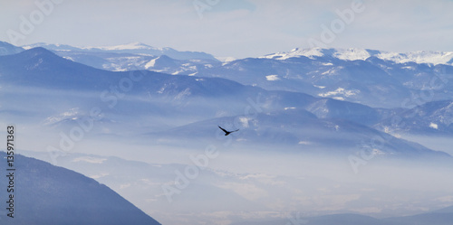 Beautiful mountain ways,mountain views,mountain landscapes,skylines and nature during winter season on a snowy day