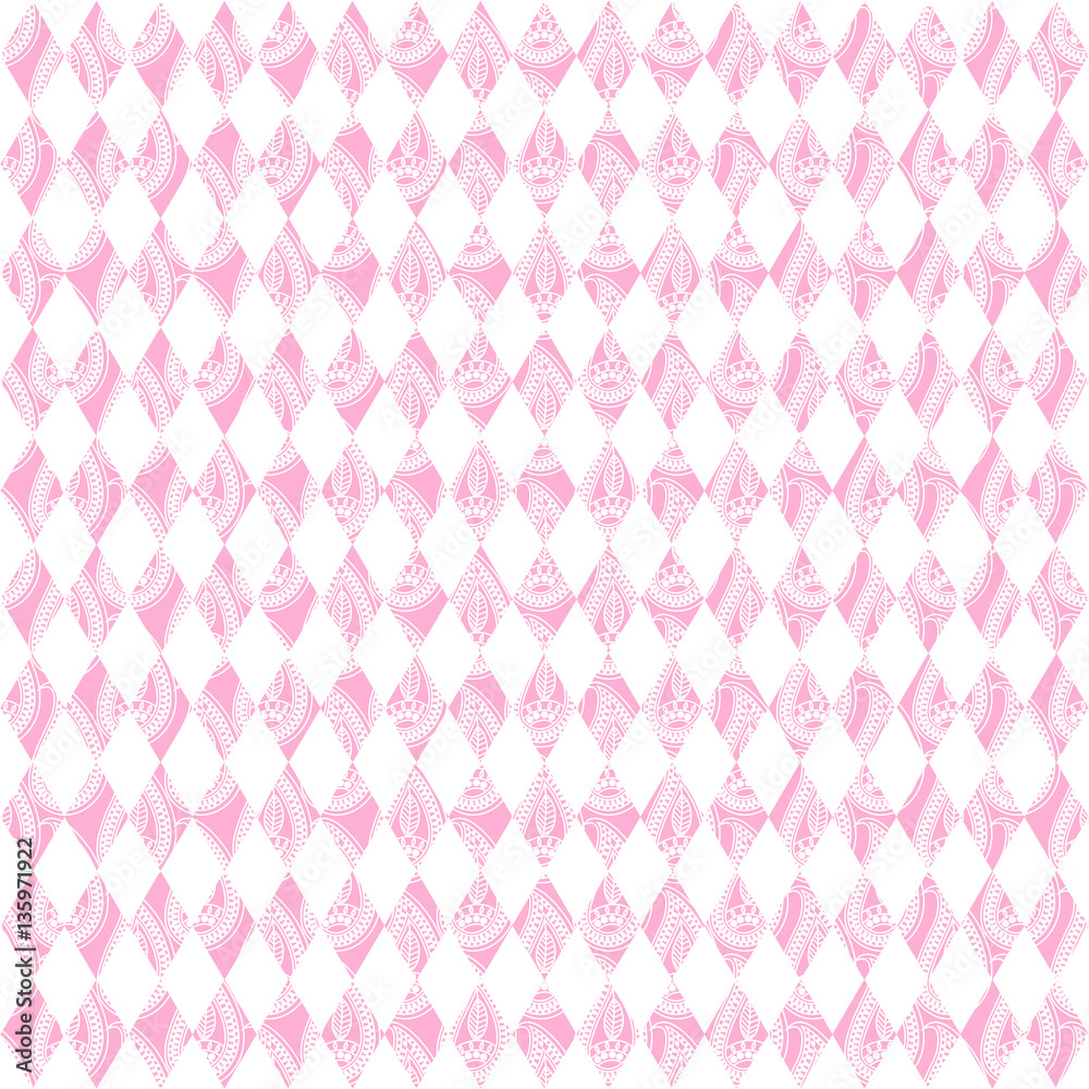 Geometric rhombus seamless pattern on white background. Vector illustration.