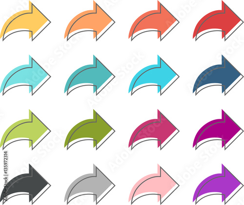 Flèches courbées et colorés
