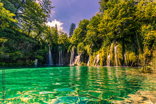 July 21, 2016: A natural pool at the Plitvice Lakes National Par photo