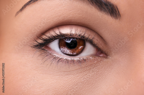 A beautiful insightful look brown woman's eye