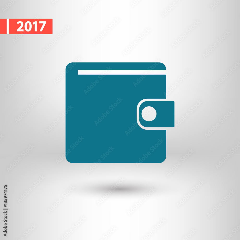 wallet icon, vector illustration. Flat design style