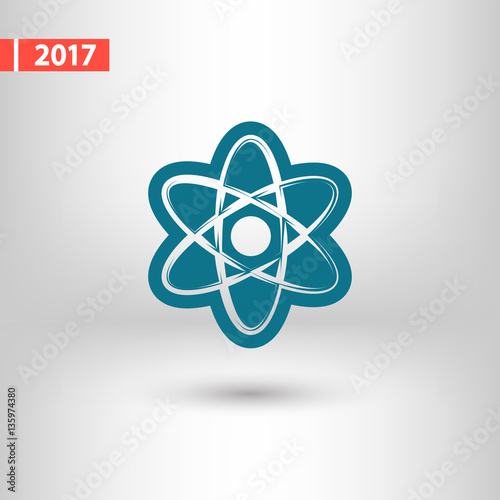 abstract physics science model icon, vector illustration. Flat d