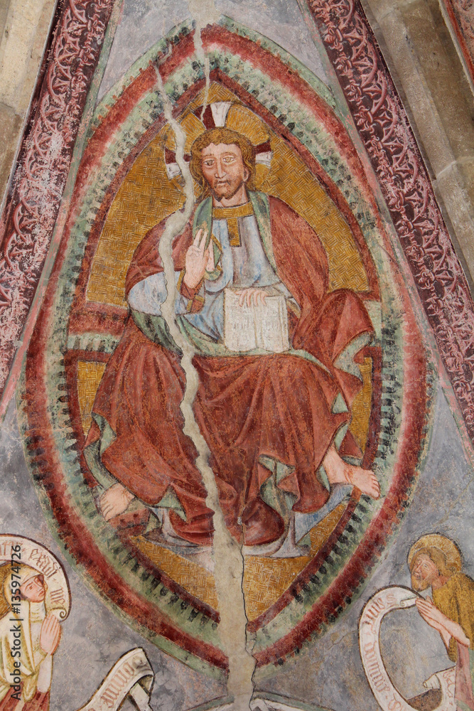 Cristo in gloria, benedicente; chiesa di S. Maria Assunta, Cembra