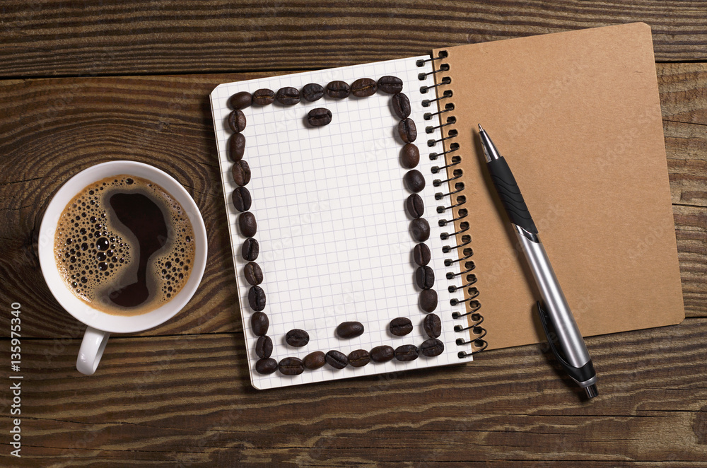 Coffee and notebook Coffee and notebook