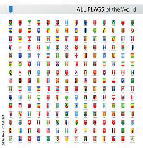 All World Bookmark Label Vector Flags - Collection photo