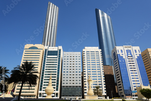 Monuments of Ittihad Square in Abu Dhabi